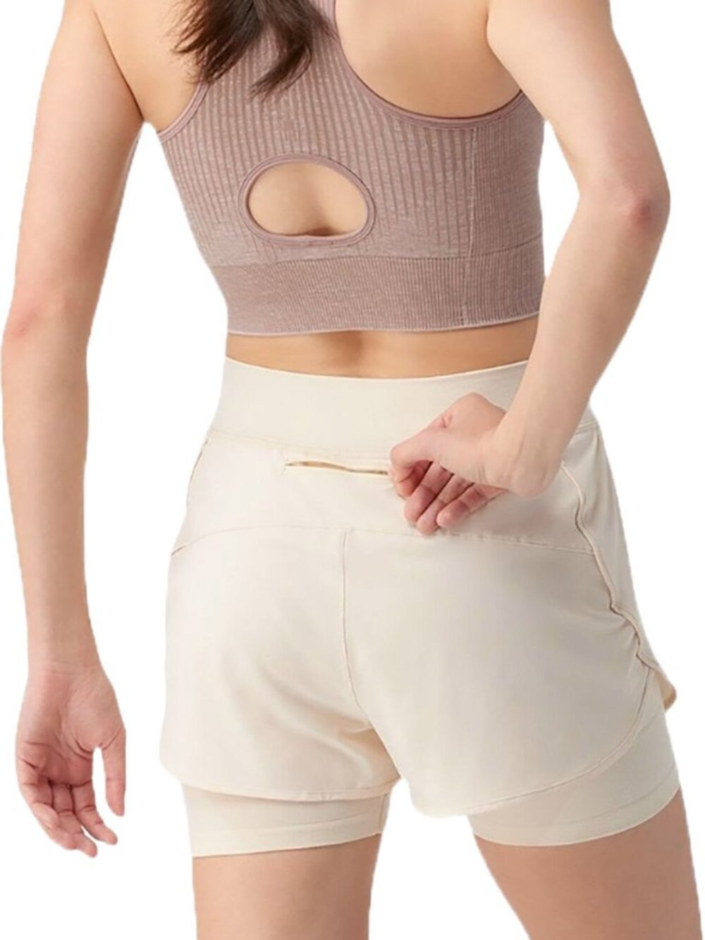 Smartwool Women's Intraknit Active Lined Shorts in Cream Tan Size Small - Picture 2 of 10